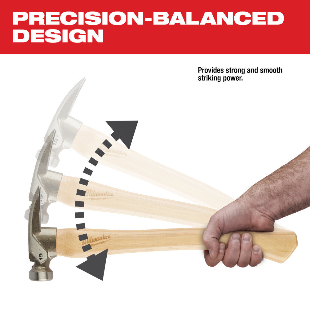 19OZ SMOOTH FACE HICKORY HAMMER-(48-22-9519)