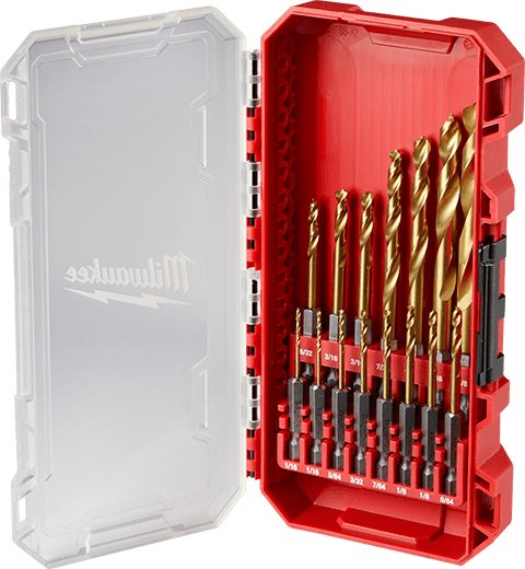 15 PC SHOCKWAVE™ RED HELIX™ Titanium Drill Bit Set-(48-89-4670)