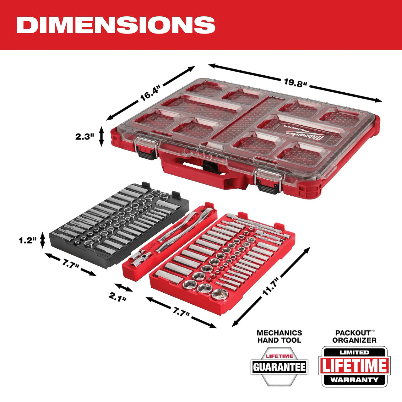 106 PC 1/4" & 3/8" Drive METRIC & SAE Ratchet & Socket Set (48-22-9486)