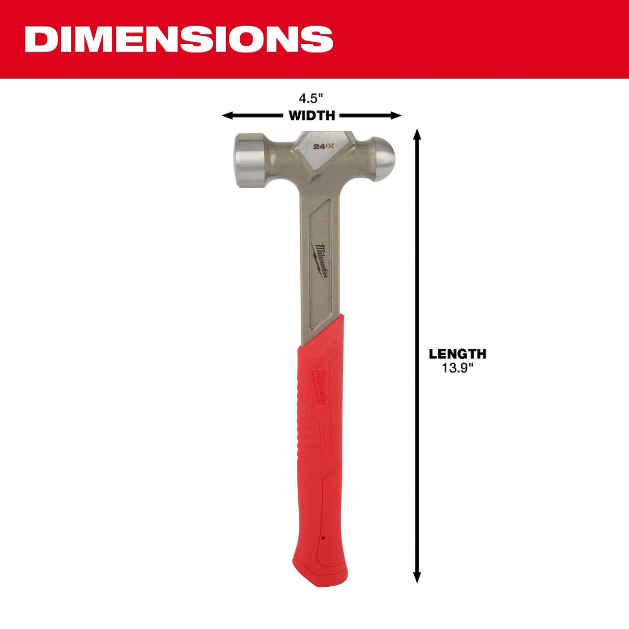 24oz Steel Ball Peen Hammer (48-22-9131)