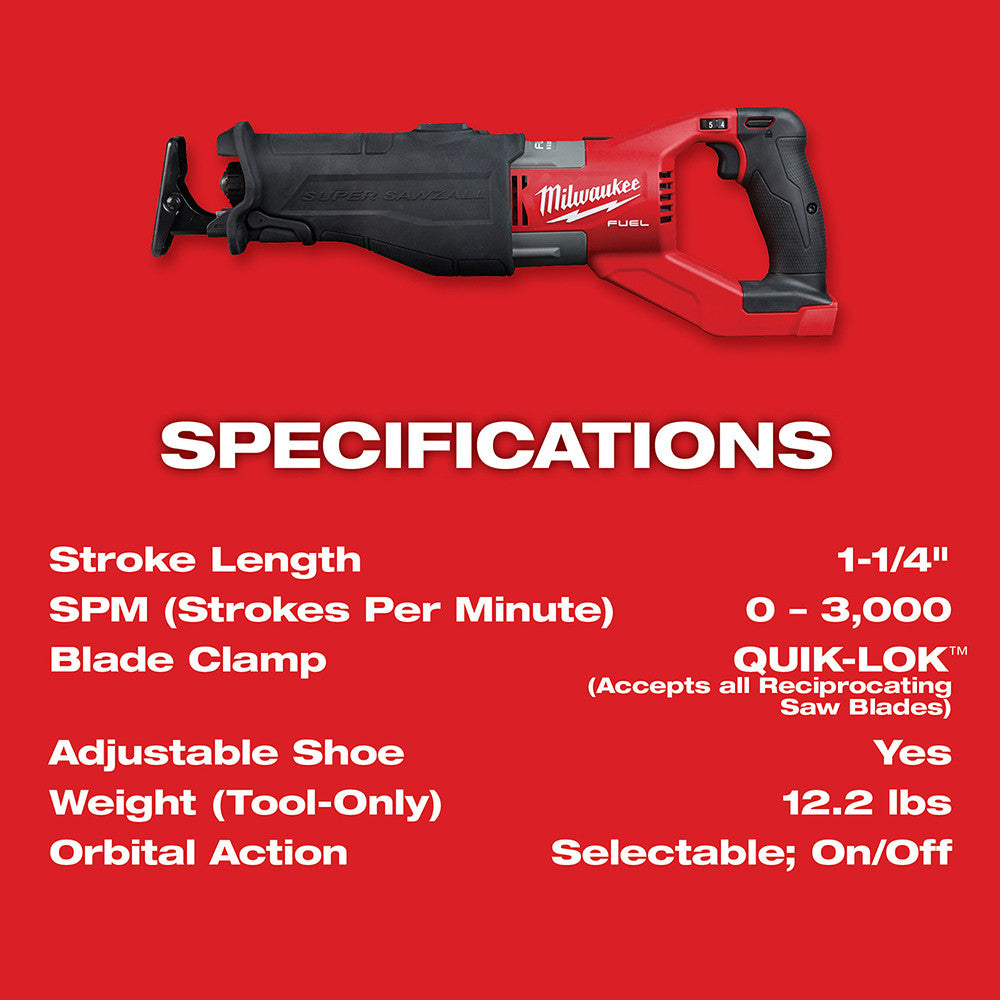 M18 FUEL SUPER SAWZALL - Bare Tool - (2722-20)