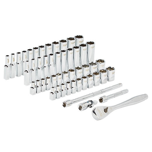50 PC METRIC & SAE 1/4" Drive Ratchet & Socket Set (48-22-9004)