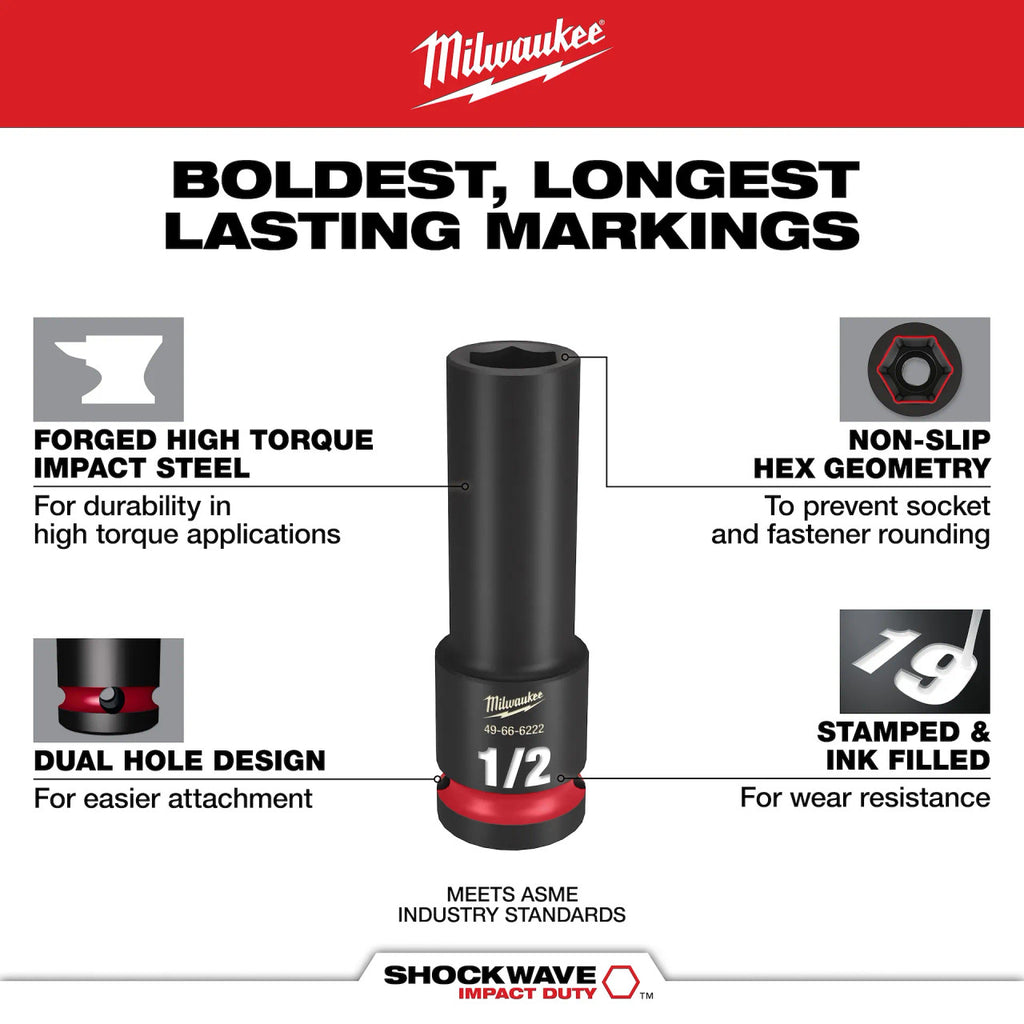 31 PC Shockwave™  Impact Duty Socket 1/2" Drive Packout™ Set (49-66-6806)
