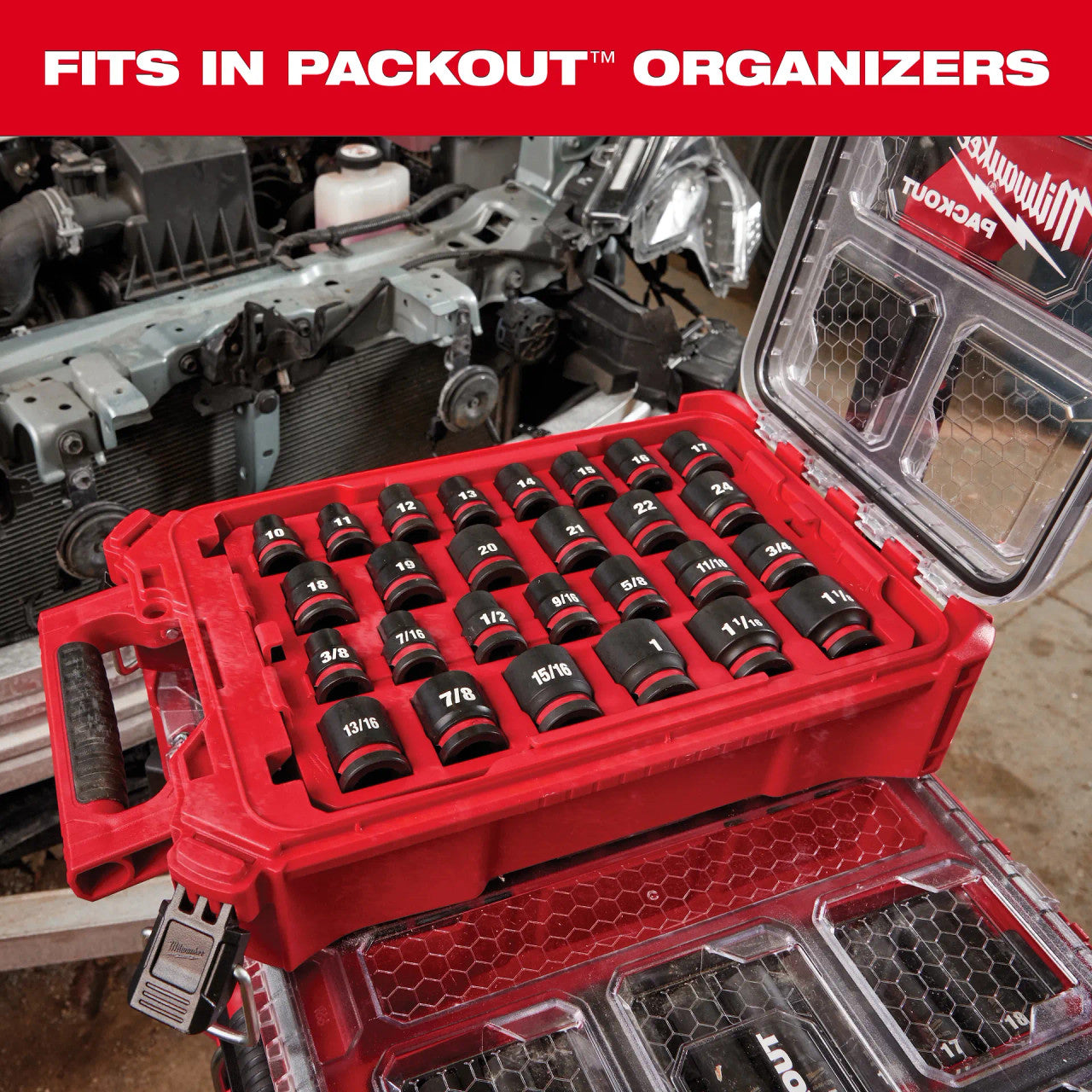 19 PC Shockwave™ 3/8" Drive METRIC Packout™ Set (49-66-6801)