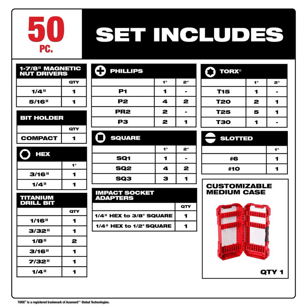 50 PC Shockwave™  Drill & Drive Set (48-32-4013)