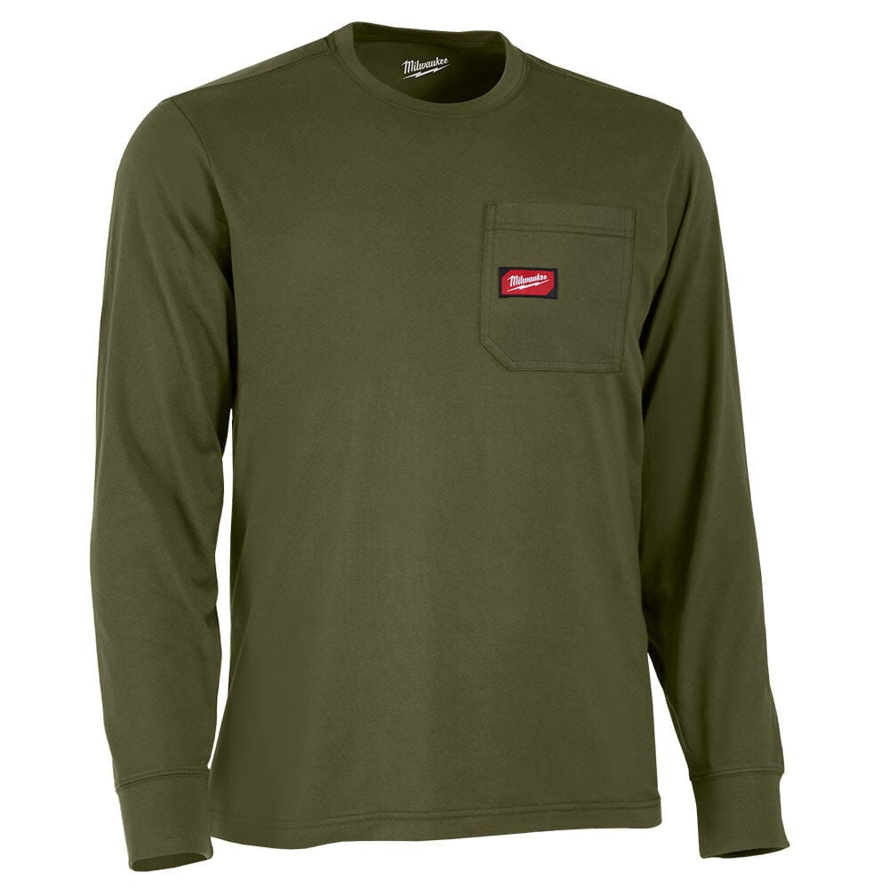 GRIDIRON™ Pocket T-Shirt - Green Long Sleeve