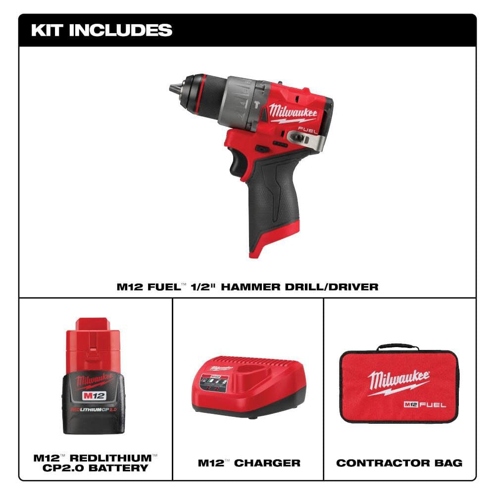 M12 FUEL 1/2" Hammer Drill Kit (3404-21)