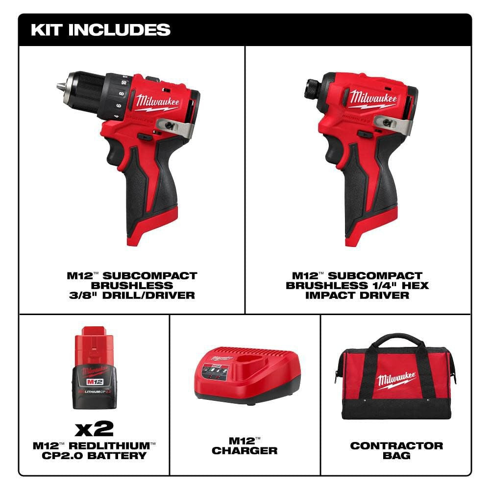 M12™ Subcompact Brushless 2-Tool Combo Kit (3494-23R)