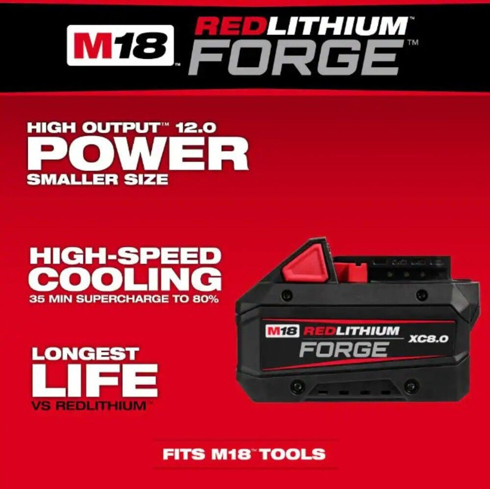 M18™ REDLITHIUM™ FORGE™ XC8.0 Battery & Dual Bay SUPERCHARGER Kit (48-59-1881SC)