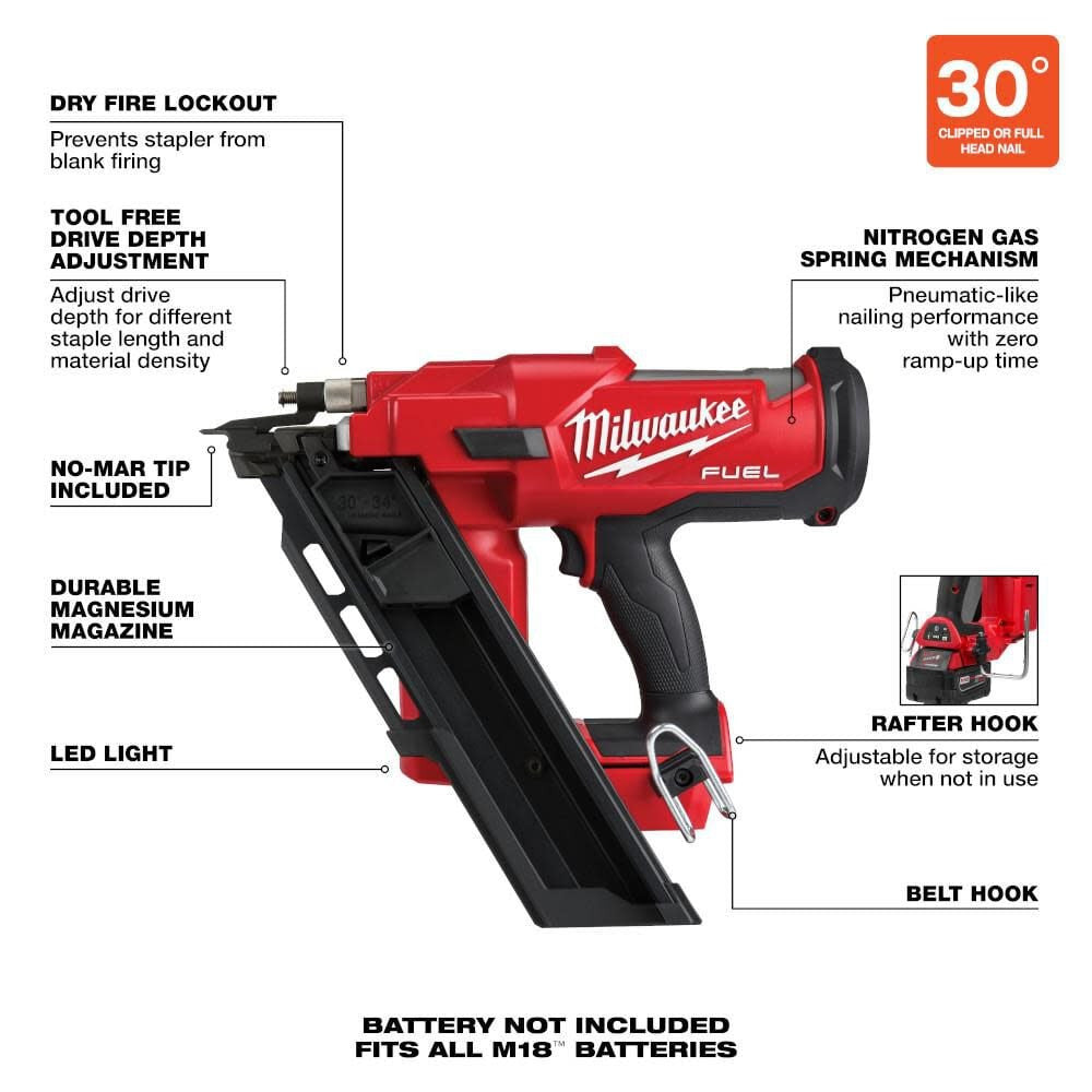 M18 FUEL™ 30 Degree Framing Nailer - Bare Tool (2745-20)