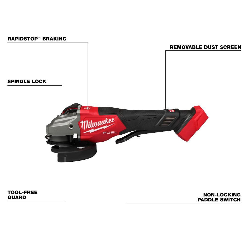 M18 FUEL™ 4-1/2” - 6” Braking Grinder, Paddle Switch - Bare Tool-(3670-20)
