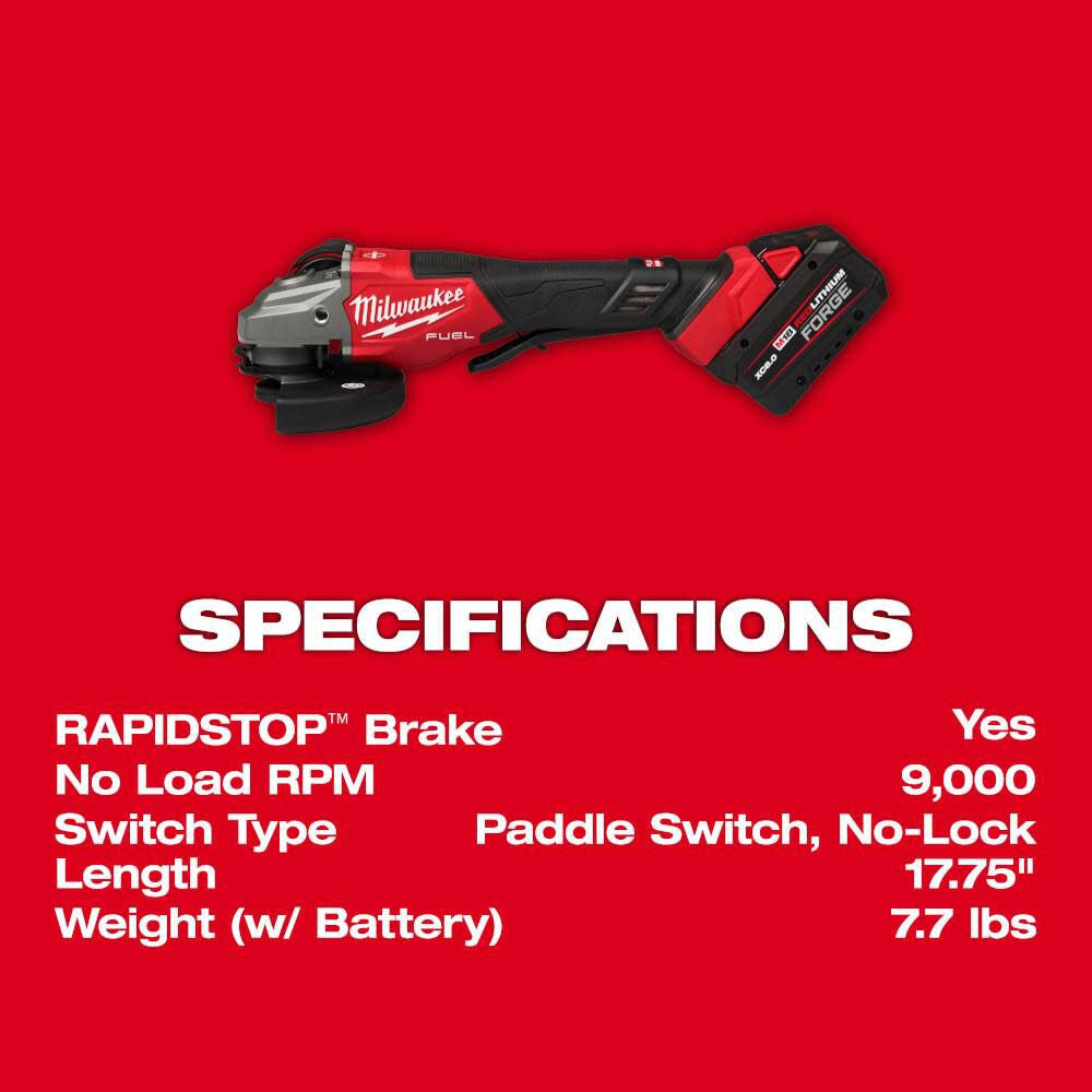 M18 FUEL™ 4-1/2"-6" Braking Grinder, Paddle Switch Kit (3670-22)