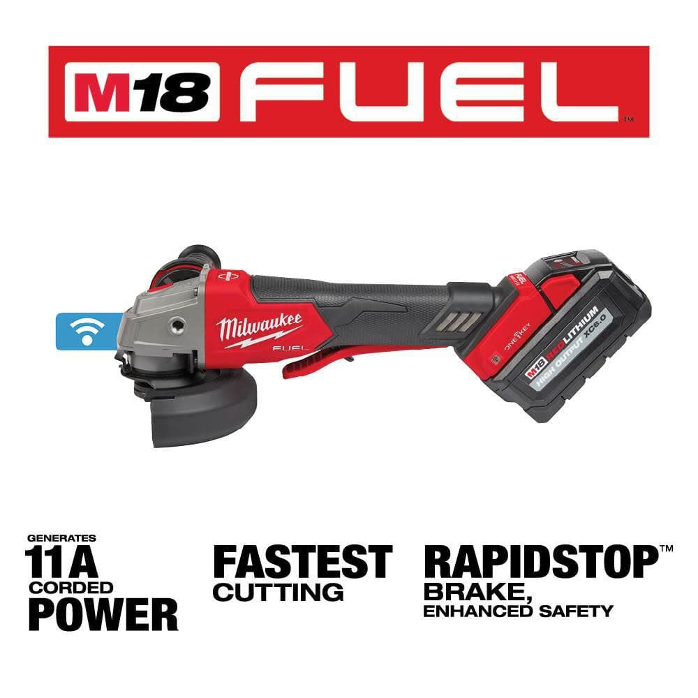 M18 FUEL™ 4-1/2" / 5" Braking Grinder with ONE-KEY™ Paddle Switch, No Lock Kit (2882-22)
