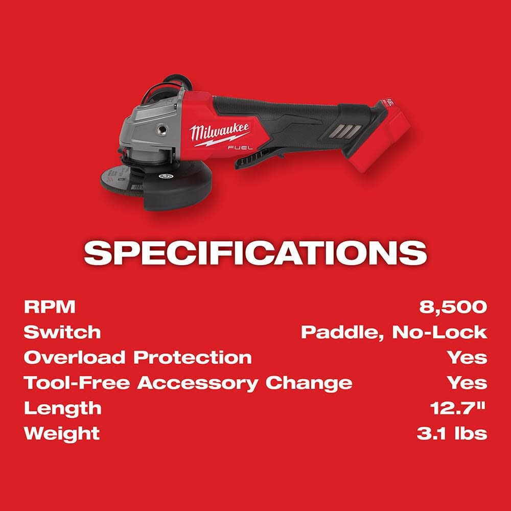 M18 FUEL™ 4-1/2" / 5" Braking Grinder Paddle Switch, No-Lock Kit (2880-22)