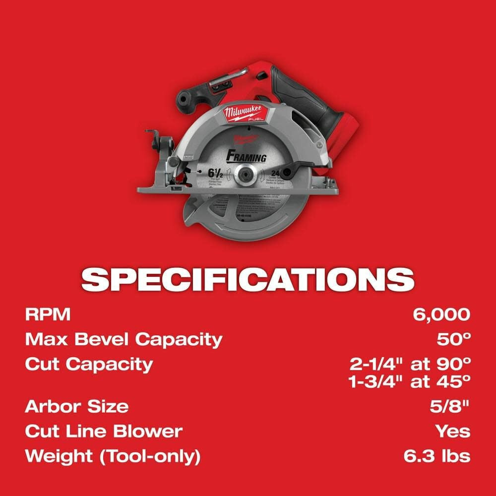 M18 FUEL™ 6-1/2" Circular Saw Bare Tool (2833-20)