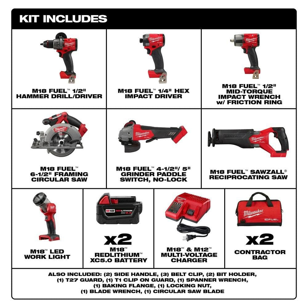 M18 FUEL™ 7-Tool Combo Kit (3697-27)