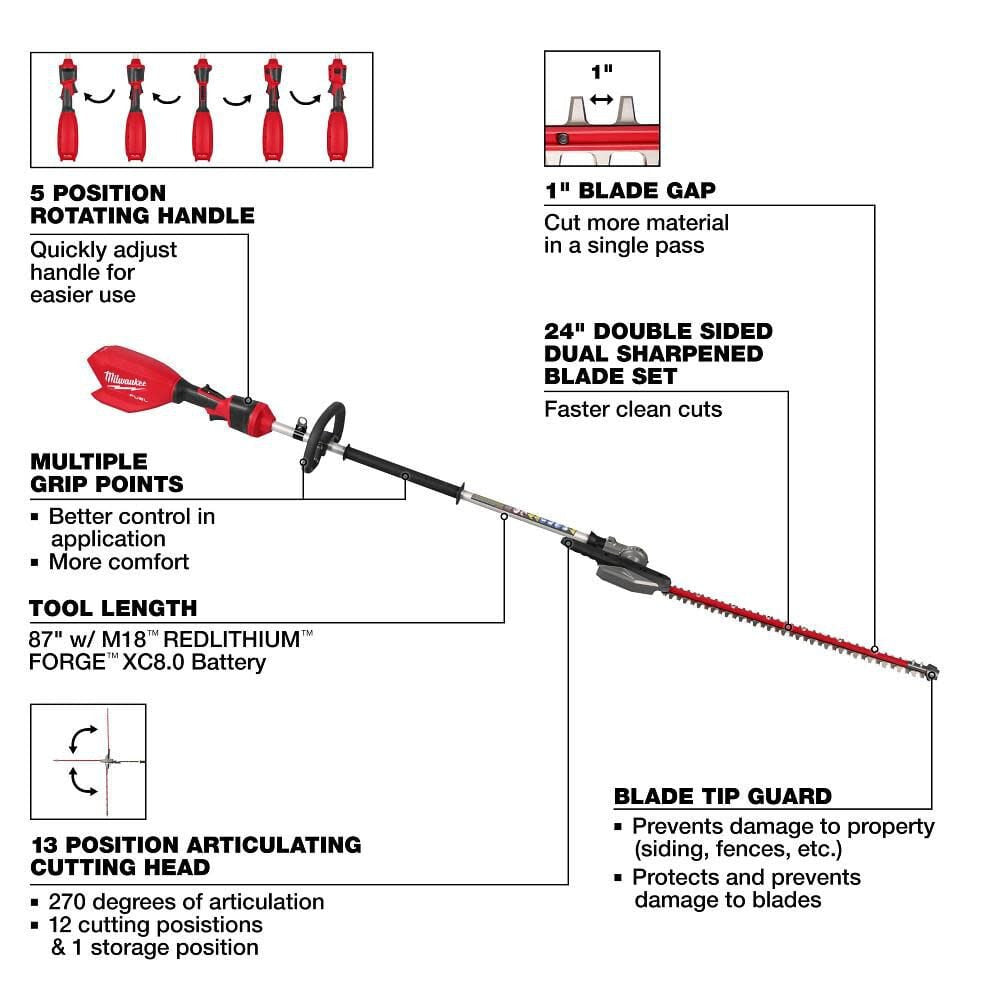 M18 FUEL™ Extended Reach Hedge Trimmer (3012-20)
